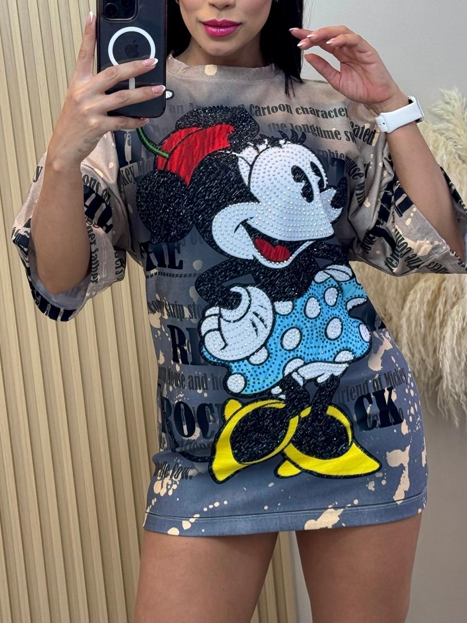 Oversized Midi Dress – Graphic Cartoon
