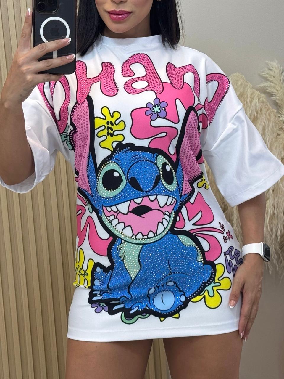 Oversized Cartoon Print T-Shirt Dress
