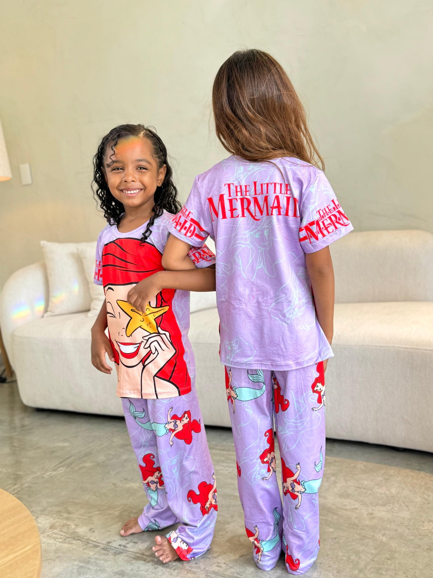 Kids Girls Cartoon Pajama Set Two Pieces