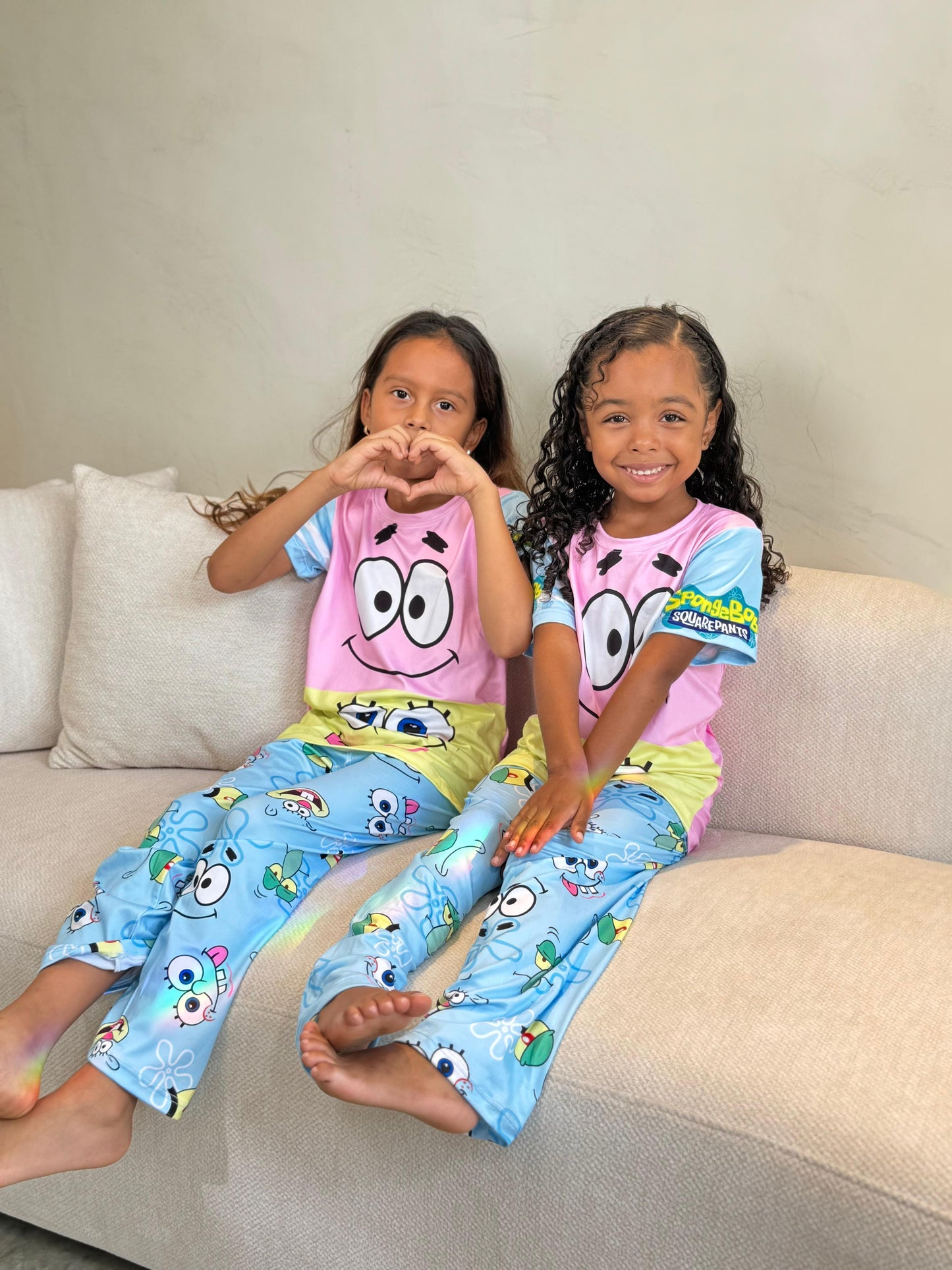 Kids Girls Cartoon Pajama Set Two Pieces