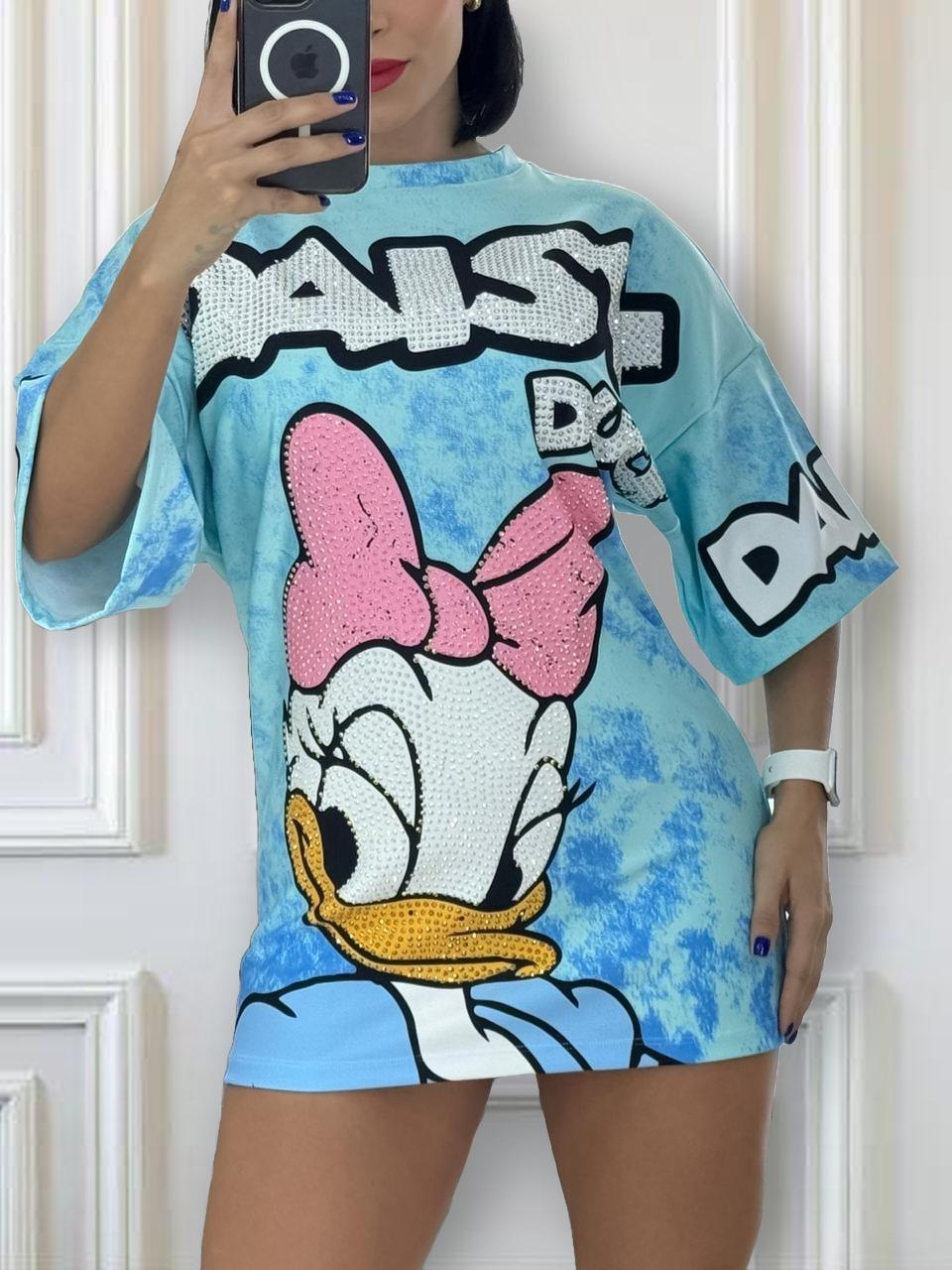 Oversized Midi Dress – Graphic Cartoon