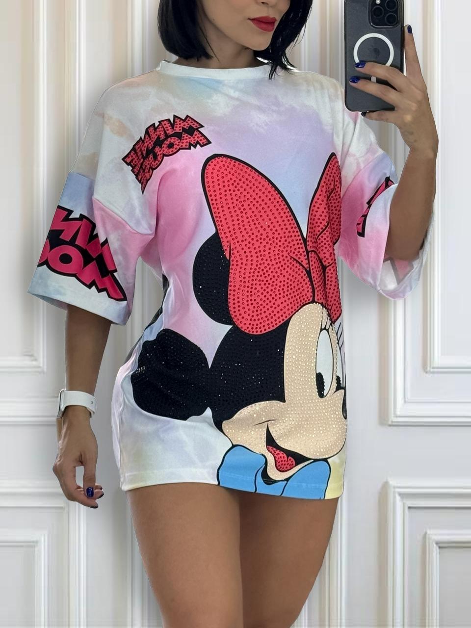 Oversized Midi Dress – Graphic Cartoon