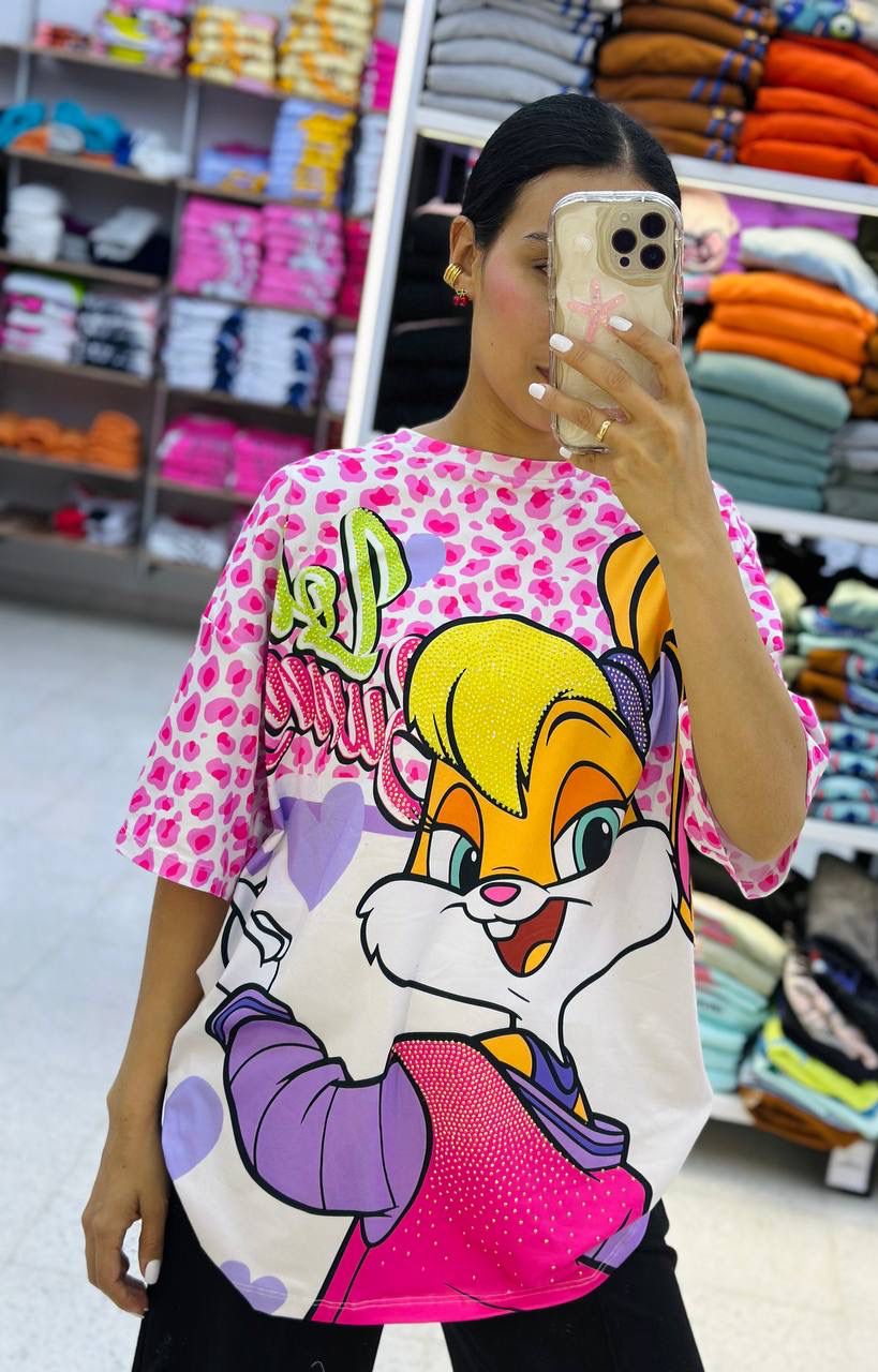 Women’s Oversized T-Shirt – Cartoon Print