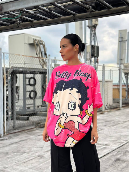 Women’s Oversized T-Shirt – Cartoon Print