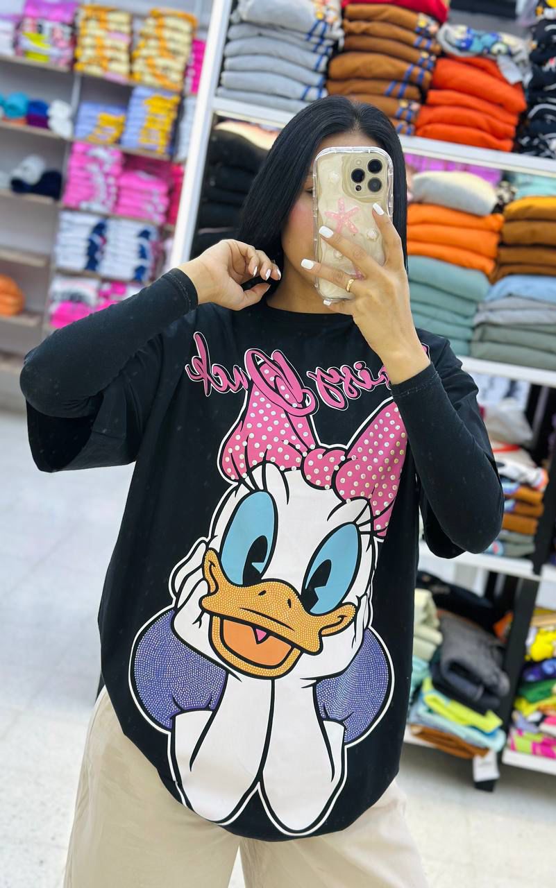 Women’s Oversized T-Shirt – Cartoon Print