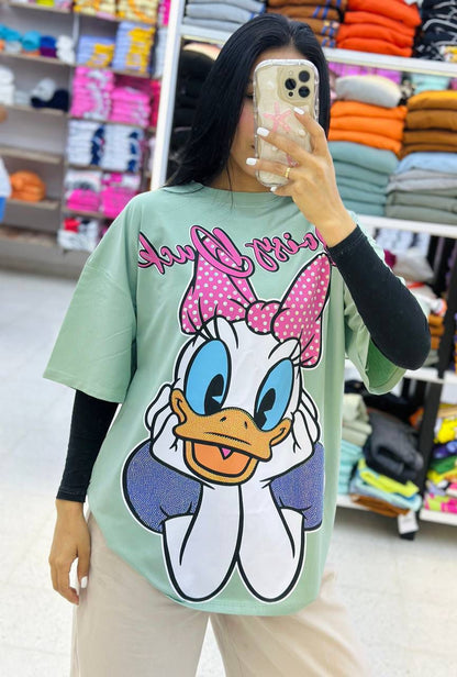 Women’s Oversized T-Shirt – Cartoon Print