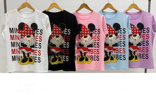 Cartoon Glitter Bow T-Shirt for Women