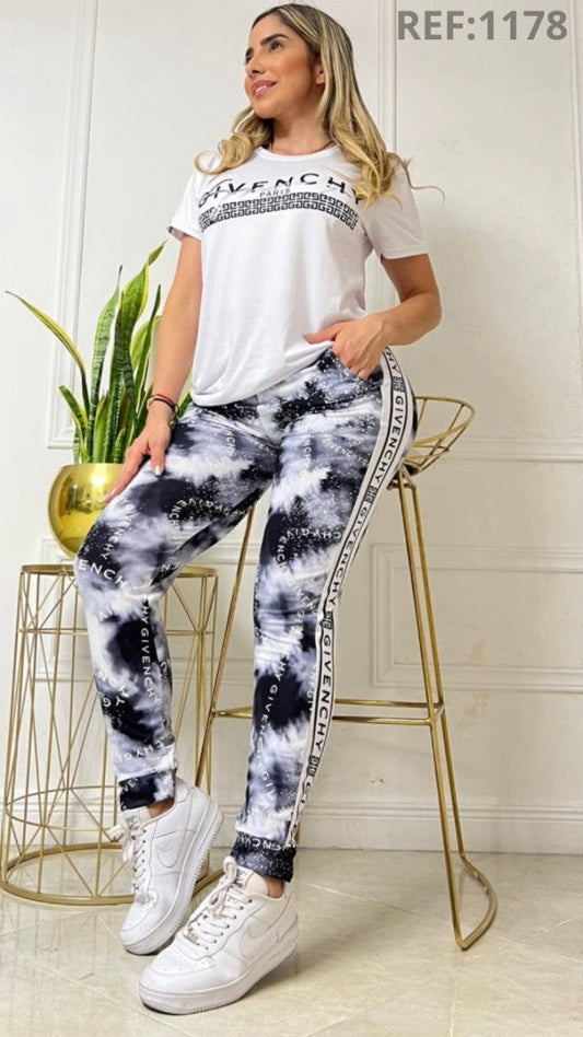 Women’s Tie-Dye Jogger Set – T-Shirt & Pants