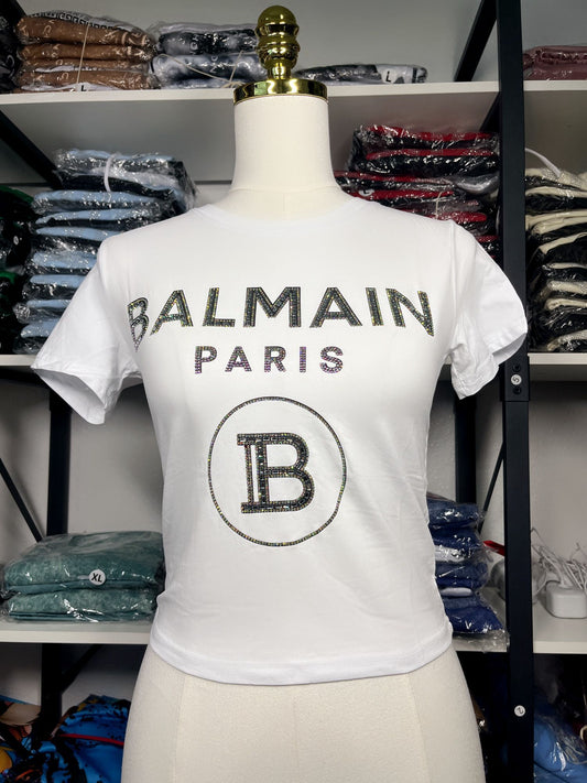 Women’s Fitted T-Shirt – Embellished Logo Design