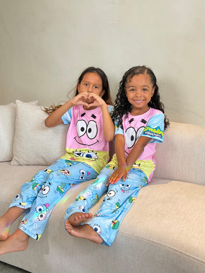Kids Girls Cartoon Pajama Set Two Pieces