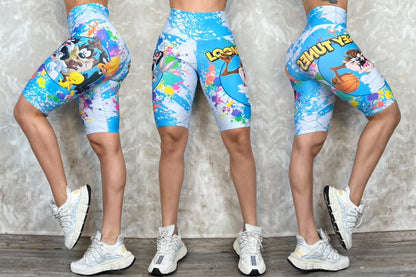 Women’s Printed Biker Leggings – High Waist Fit