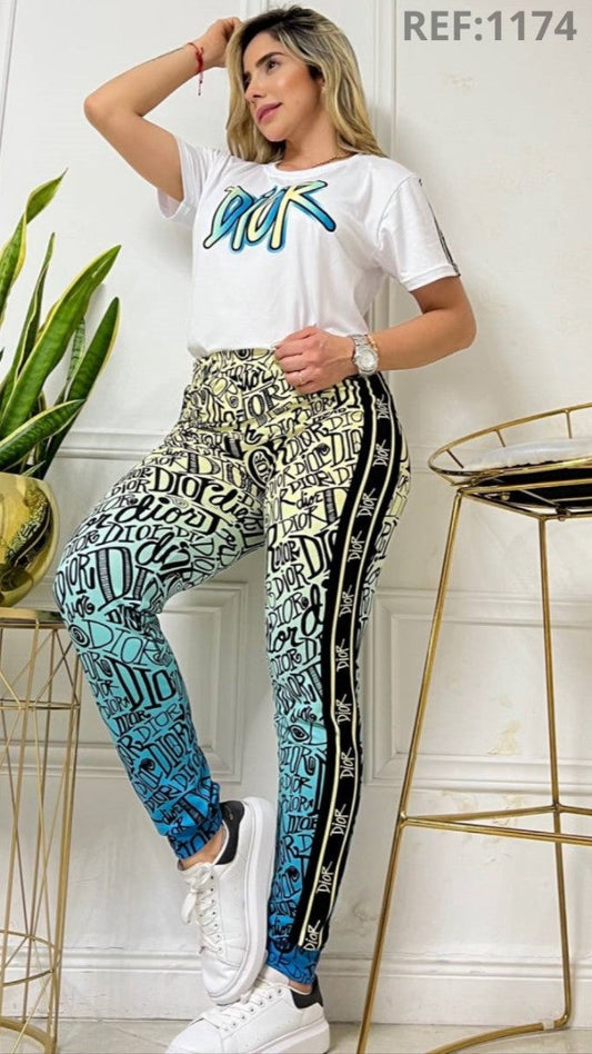 Women’s Fashion Two-Piece Set – Printed